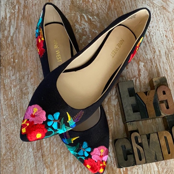 Nine West Shoes - NINE WEST ‘Obedience’ Embroidered Flats